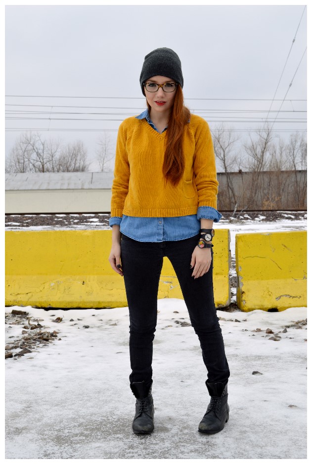 May28thWatches-w-MustardSweater-BlackJeans-Boots-Beanie (1)