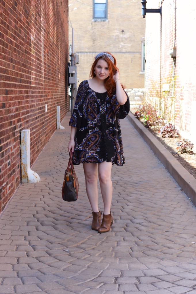 Free People Dress with Anthro Headband and Naturalizer Booties Outfit - Oh Julia Ann - St Louis Fashion Blog (1)