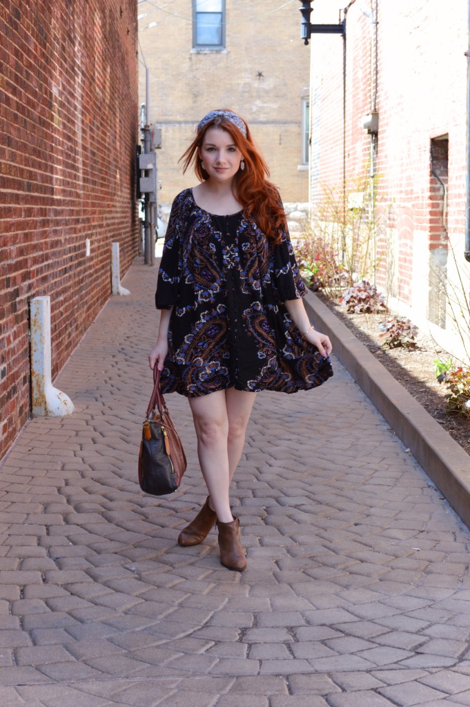 Free People Dress with Anthro Headband and Naturalizer Booties Outfit - Oh Julia Ann - St Louis Fashion Blog (2)