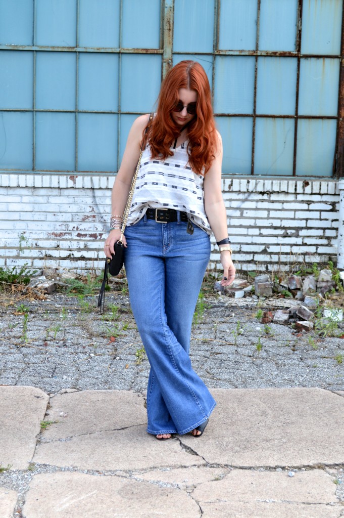 Tobi Strappy Bralette with Open Back Tank and Madewell Flea Market Flares Summer Denim Outfit - Oh Julia Ann (4)