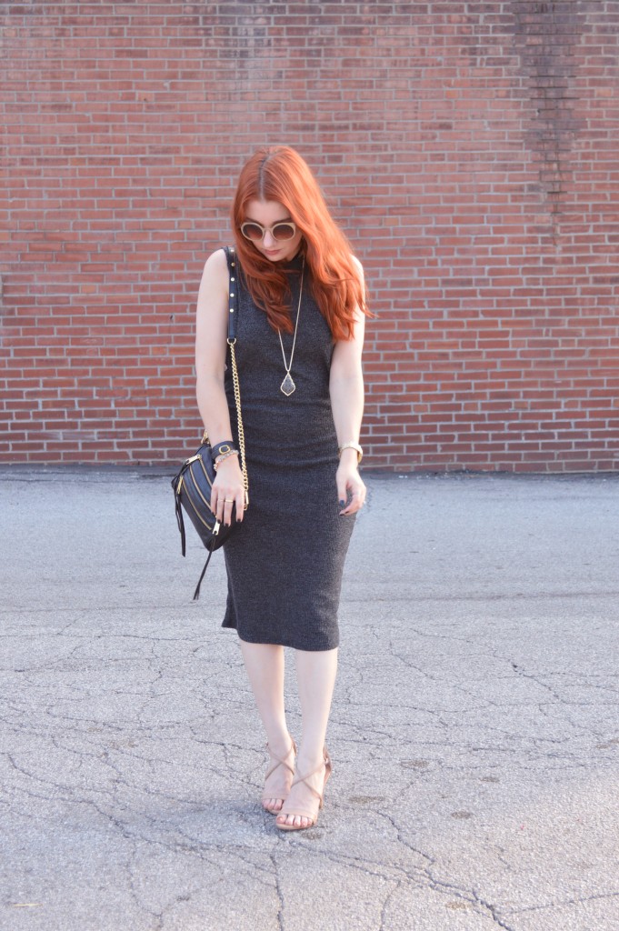Knit Midi Dress by Tobi with Kendra Scott Jewelry and Strappy Steve Madden Heels - Outfir by Oh Julia Ann (3)